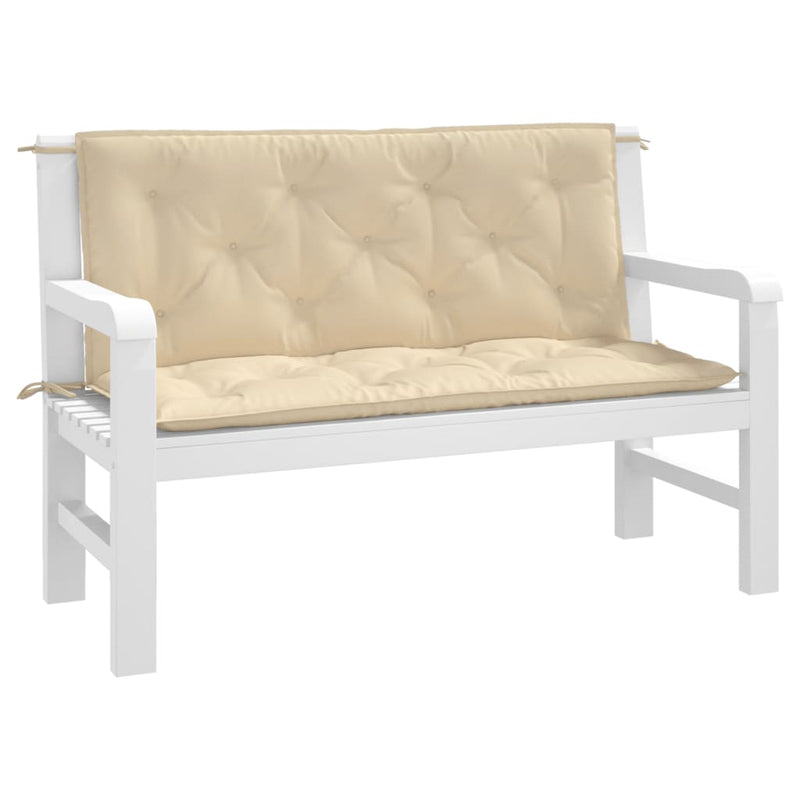 Garden Bench Cushions 2 pcs Beige 120x50x7 cm Oxford Fabric Payday Deals