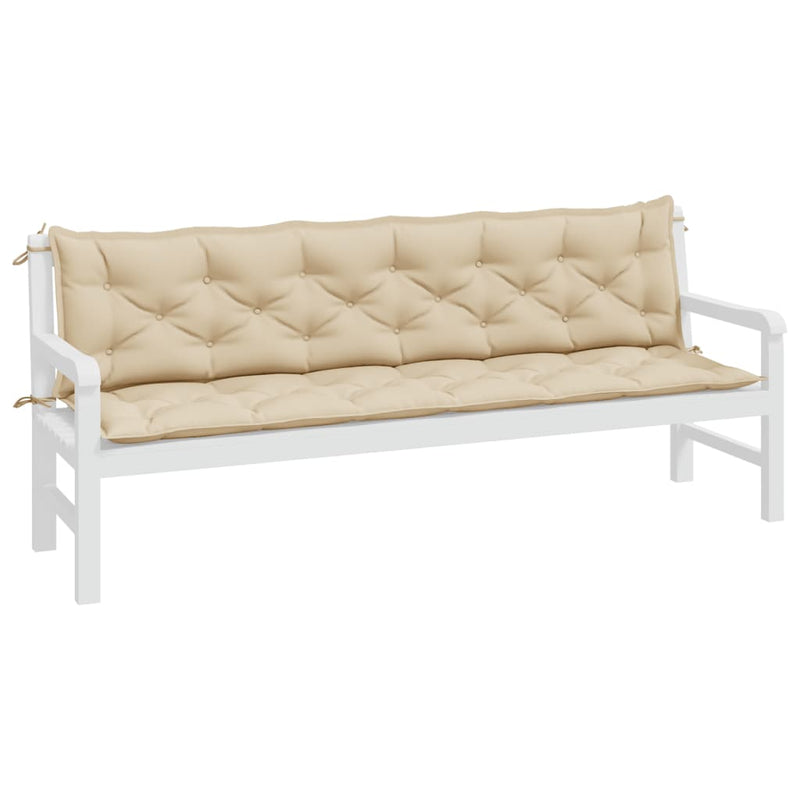 Garden Bench Cushions 2 pcs Beige 200x50x7 cm Oxford Fabric Payday Deals