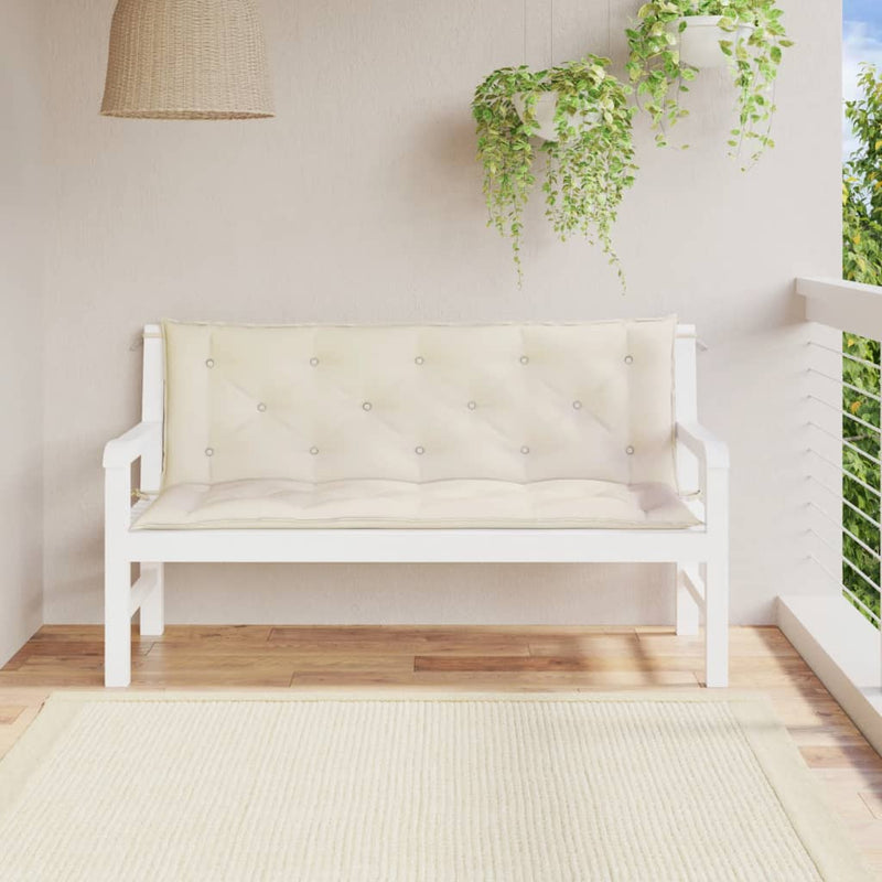 Garden Bench Cushions 2 pcs Cream White 150x50x7 cm Oxford Fabric Payday Deals