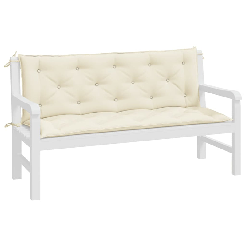 Garden Bench Cushions 2 pcs Cream White 150x50x7 cm Oxford Fabric Payday Deals