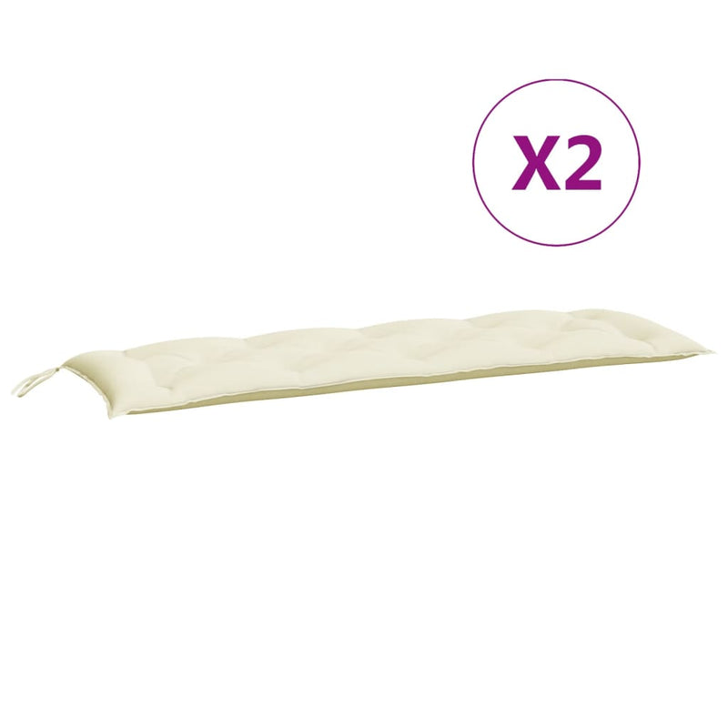 Garden Bench Cushions 2 pcs Cream White 150x50x7 cm Oxford Fabric Payday Deals