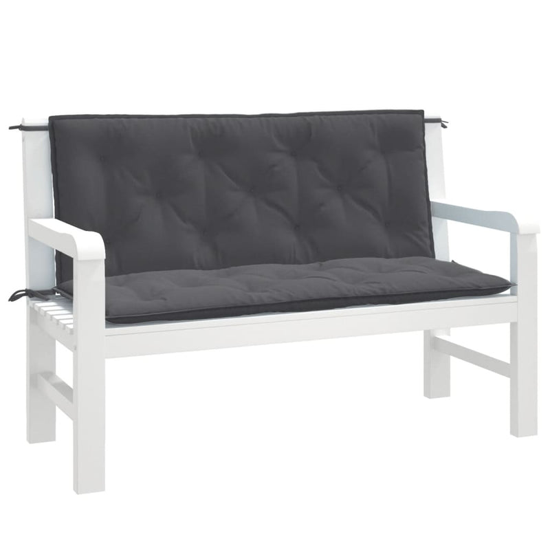 Garden Bench Cushions 2 pcs Melange Anthracite 120x50x7 cm Fabric Payday Deals
