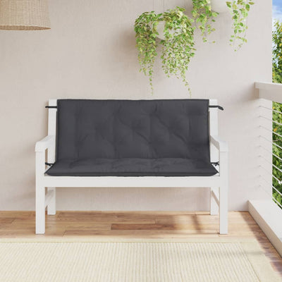 Garden Bench Cushions 2 pcs Melange Anthracite 120x50x7 cm Fabric Payday Deals