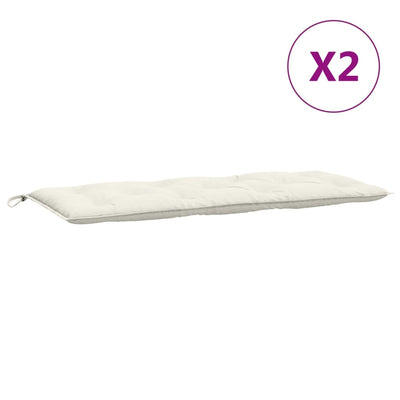 Garden Bench Cushions 2 pcs Melange Cream 120x50x7 cm Fabric Payday Deals