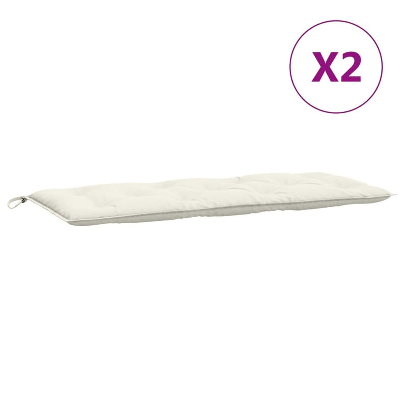 Garden Bench Cushions 2 pcs Melange Cream 120x50x7 cm Fabric Payday Deals