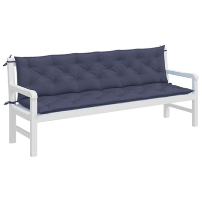 Garden Bench Cushions 2 pcs Navy Blue 200x50x7 cm Oxford Fabric Payday Deals