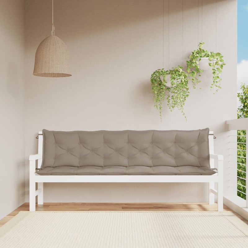 Garden Bench Cushions 2 pcs Taupe 200x50x7 cm Oxford Fabric Payday Deals
