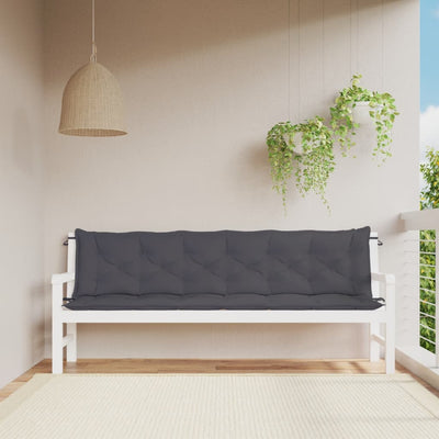 Garden Bench Cushions 2pcs Anthracite 200x50x7cm Oxford Fabric