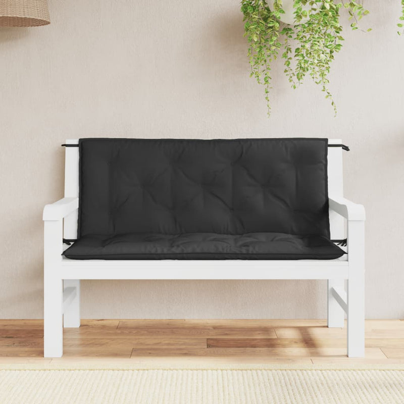 Garden Bench Cushions 2pcs Black 120x50x7cm Oxford Fabric Payday Deals