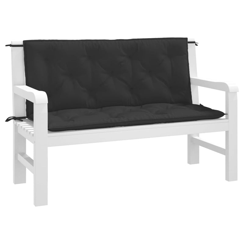 Garden Bench Cushions 2pcs Black 120x50x7cm Oxford Fabric Payday Deals