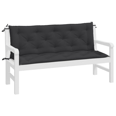 Garden Bench Cushions 2pcs Black 150x50x7cm Oxford Fabric Payday Deals