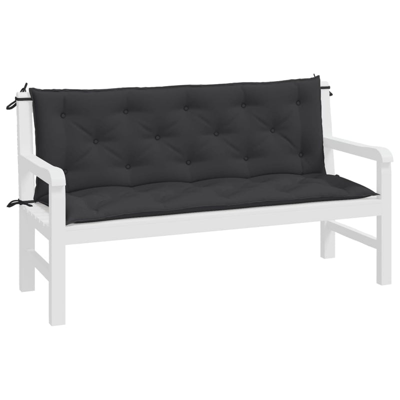 Garden Bench Cushions 2pcs Black 150x50x7cm Oxford Fabric Payday Deals