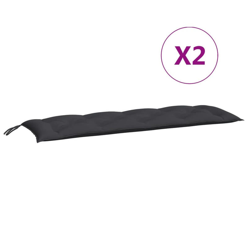 Garden Bench Cushions 2pcs Black 150x50x7cm Oxford Fabric Payday Deals