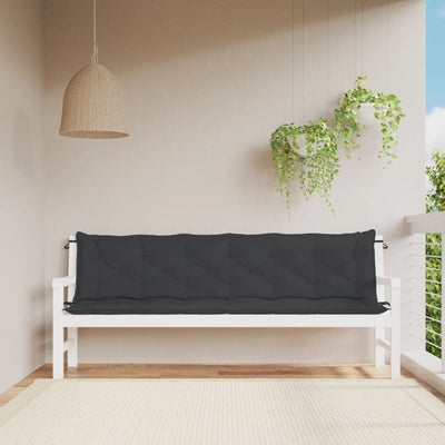 Garden Bench Cushions 2pcs Black 200x50x7cm Oxford Fabric