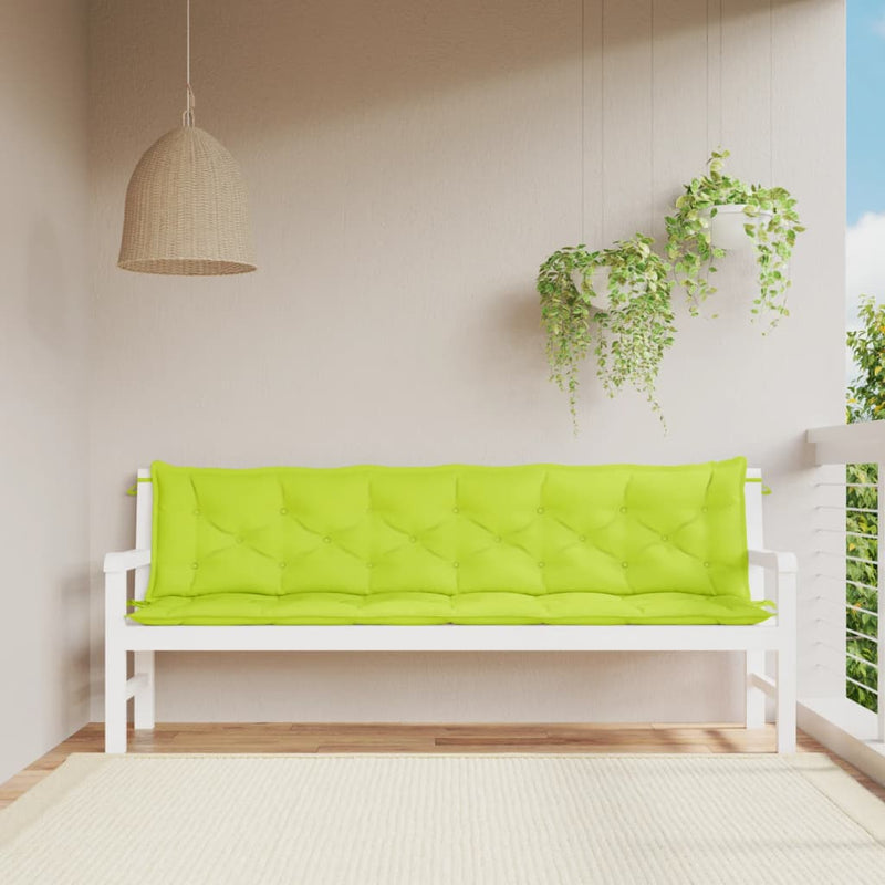 Garden Bench Cushions 2pcs Bright Green 200x50x7cm Oxford Fabric Payday Deals