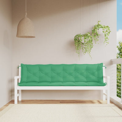 Garden Bench Cushions 2pcs Green 200x50x7cm Oxford Fabric