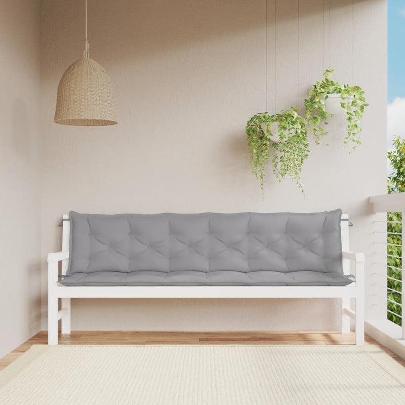 Garden Bench Cushions 2pcs Grey 200x50x7cm Oxford Fabric Payday Deals