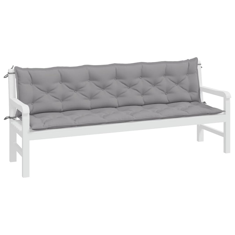Garden Bench Cushions 2pcs Grey 200x50x7cm Oxford Fabric Payday Deals