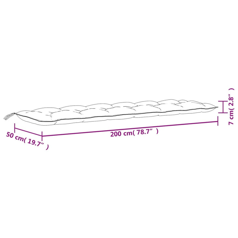 Garden Bench Cushions 2pcs Grey 200x50x7cm Oxford Fabric Payday Deals