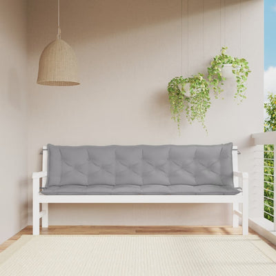 Garden Bench Cushions 2pcs Grey 200x50x7cm Oxford Fabric