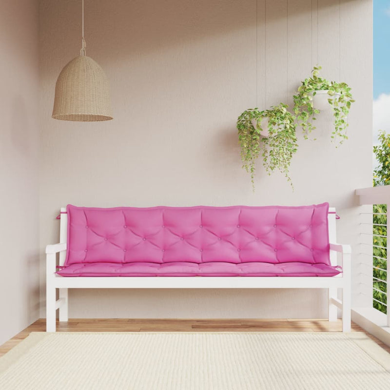 Garden Bench Cushions 2pcs Pink 200x50x7cm Fabric Payday Deals