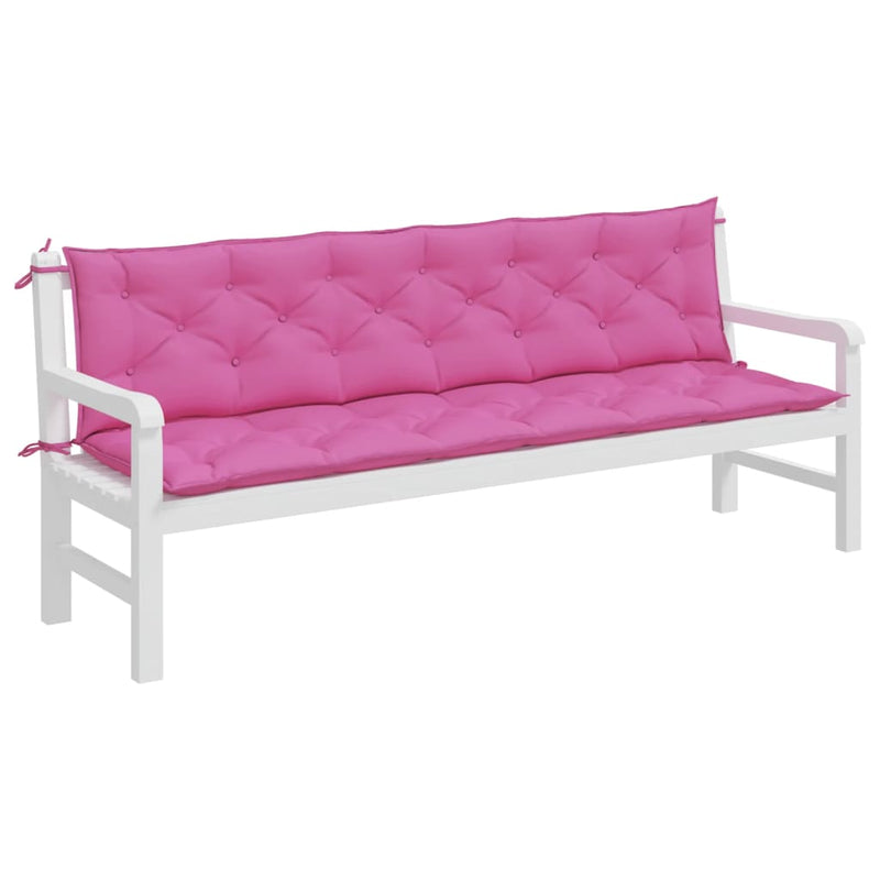 Garden Bench Cushions 2pcs Pink 200x50x7cm Fabric Payday Deals