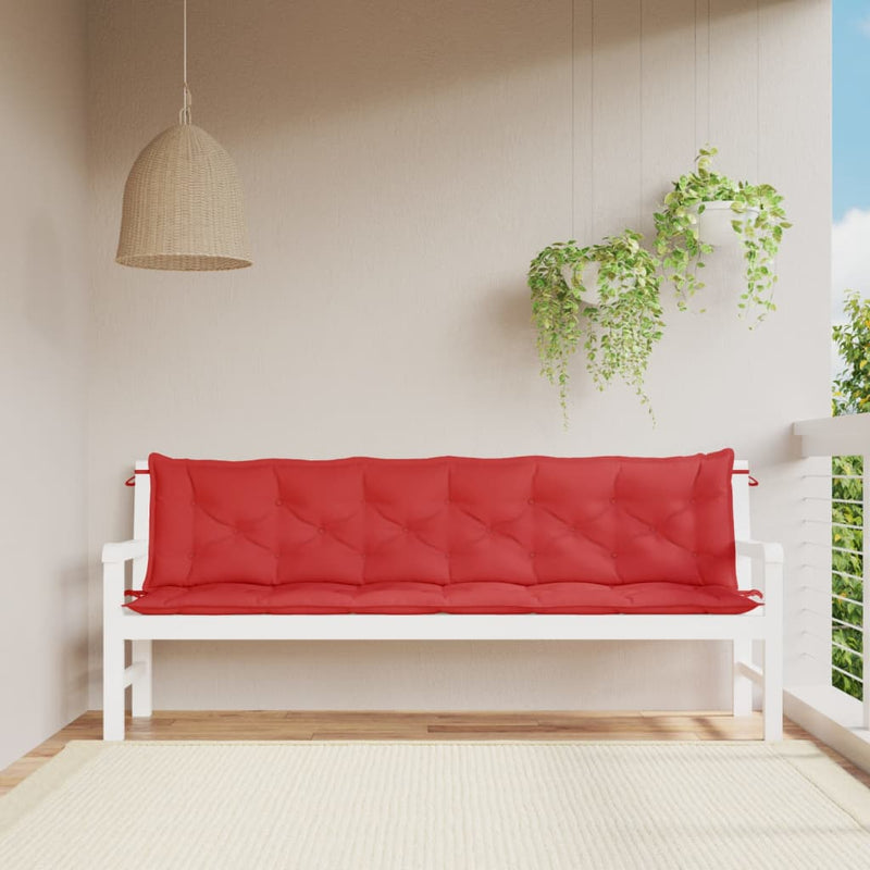 Garden Bench Cushions 2pcs Red 200x50x7cm Oxford Fabric Payday Deals