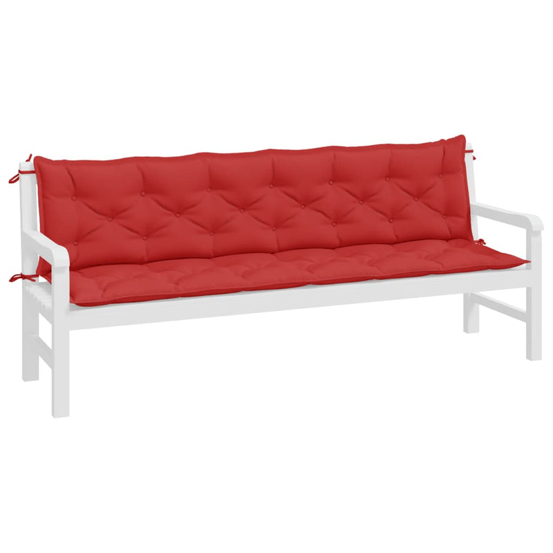 Garden Bench Cushions 2pcs Red 200x50x7cm Oxford Fabric Payday Deals