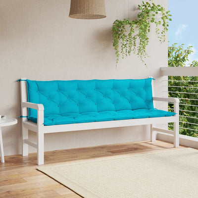 Garden Bench Cushions 2pcs Turquoise 200x50x7cm Fabric