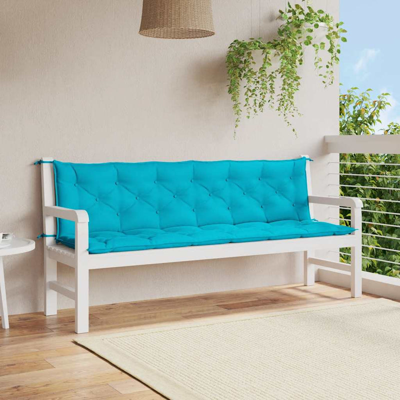 Garden Bench Cushions 2pcs Turquoise 200x50x7cm Fabric Payday Deals