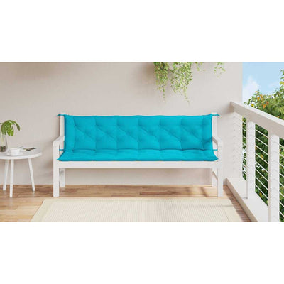 Garden Bench Cushions 2pcs Turquoise 200x50x7cm Fabric Payday Deals