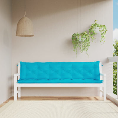 Garden Bench Cushions 2pcs Turquoise 200x50x7cm Fabric