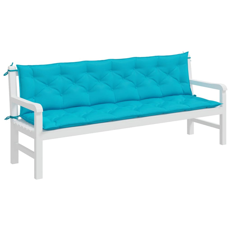 Garden Bench Cushions 2pcs Turquoise 200x50x7cm Fabric Payday Deals