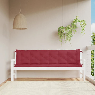 Garden Bench Cushions 2pcs Wine Red 200x50x7cm Oxford Fabric