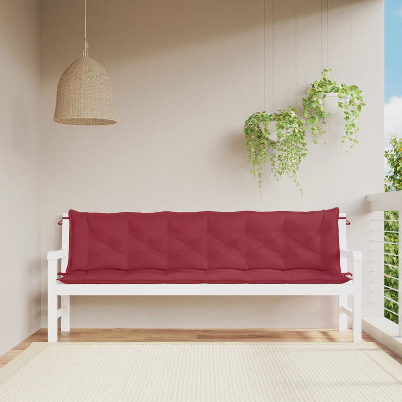 Garden Bench Cushions 2pcs Wine Red 200x50x7cm Oxford Fabric Payday Deals