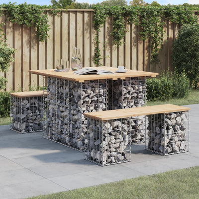 Garden Bench Gabion Design 100x102x72 cm Solid Wood Pine Payday Deals