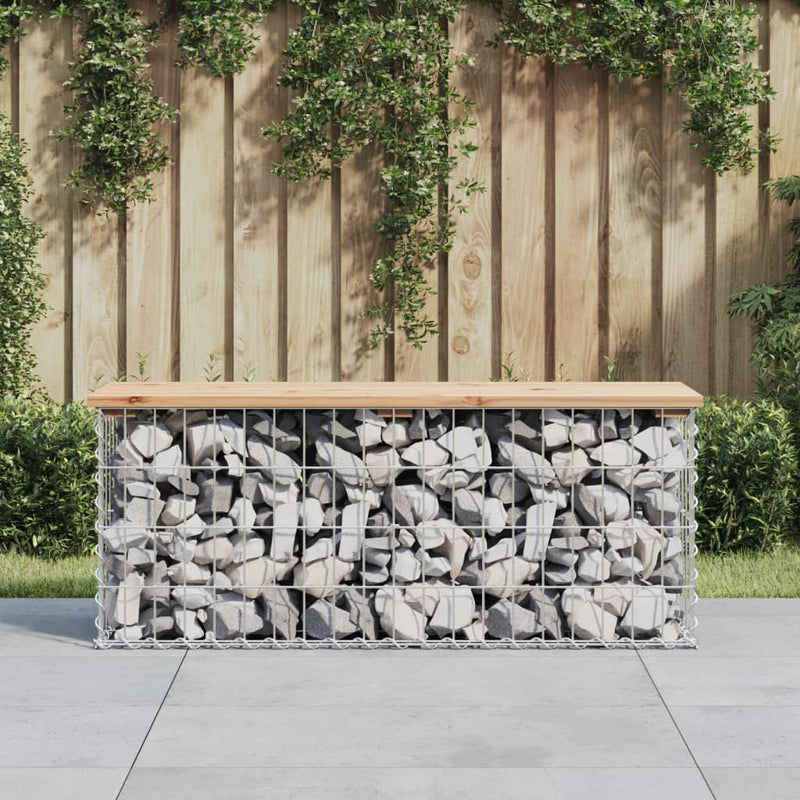 Garden Bench Gabion Design 103x31.5x42 cm Solid Wood Pine Payday Deals