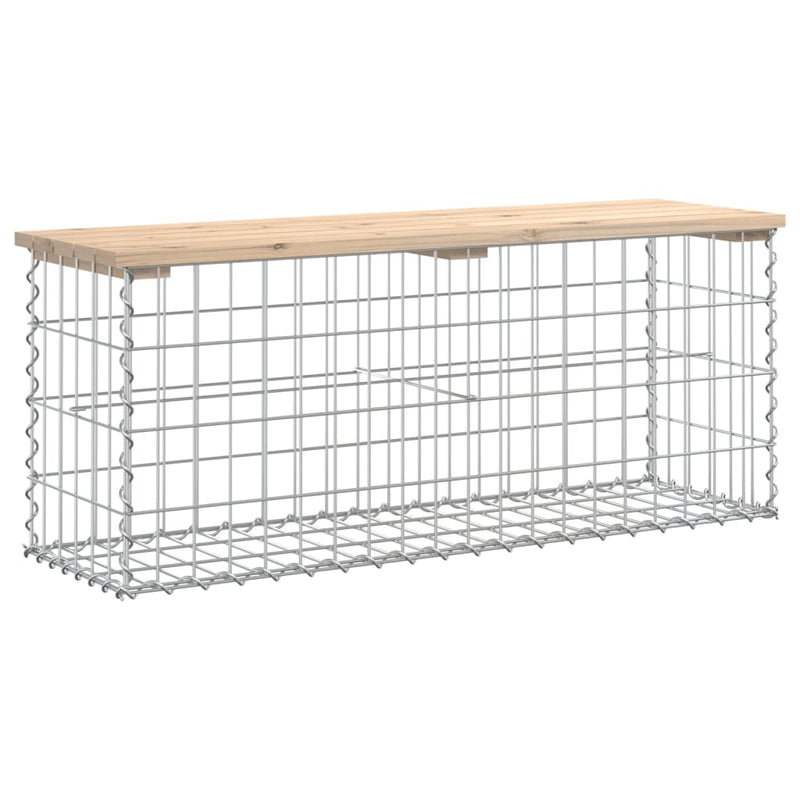 Garden Bench Gabion Design 103x31.5x42 cm Solid Wood Pine Payday Deals