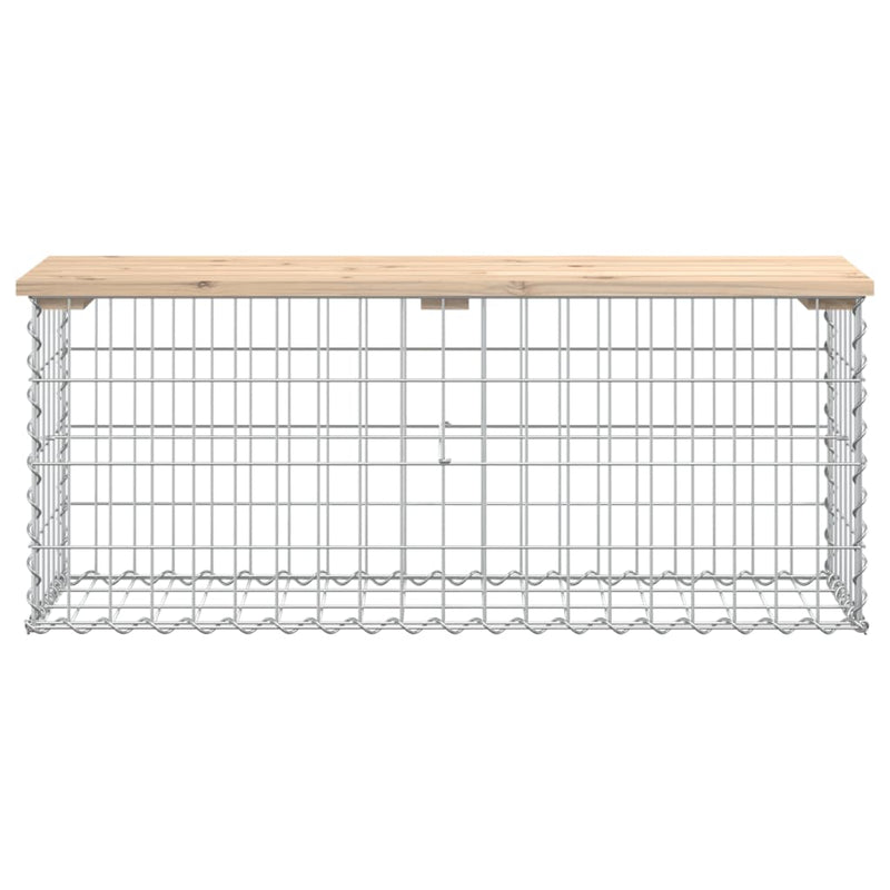 Garden Bench Gabion Design 103x31.5x42 cm Solid Wood Pine Payday Deals