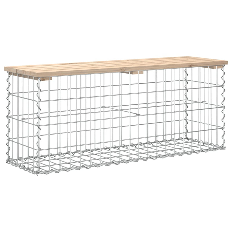 Garden Bench Gabion Design 103x31.5x42 cm Solid Wood Pine Payday Deals