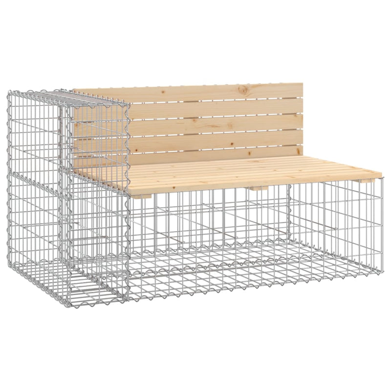 Garden Bench Gabion Design 347x71x65.5 cm Solid Wood Pine Payday Deals