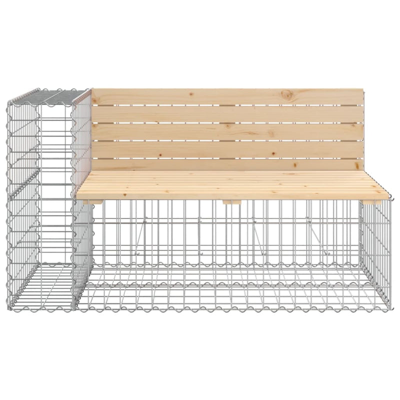 Garden Bench Gabion Design 347x71x65.5 cm Solid Wood Pine Payday Deals