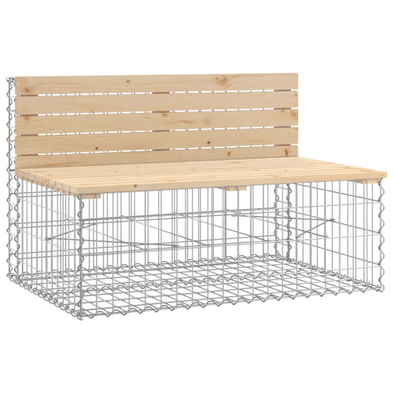 Garden Bench Gabion Design 347x71x65.5 cm Solid Wood Pine Payday Deals