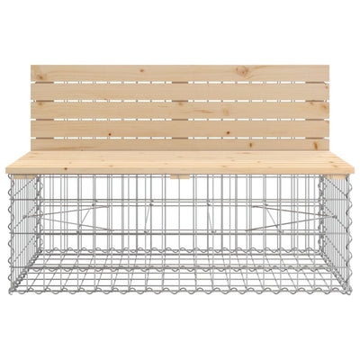Garden Bench Gabion Design 347x71x65.5 cm Solid Wood Pine Payday Deals