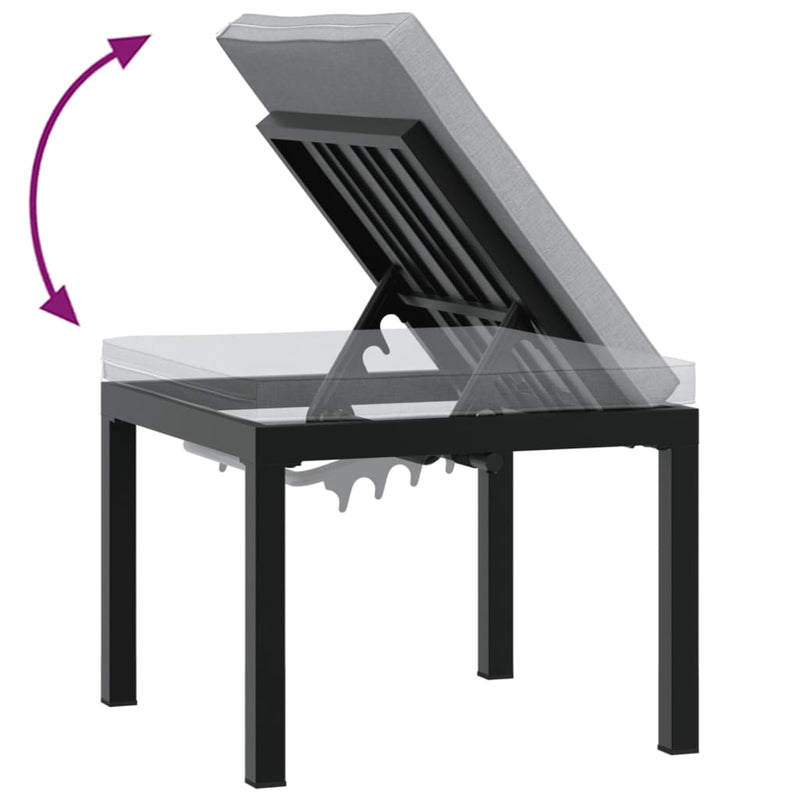 Garden Bench Set with Cushions 3 pcs Black Powder-coated Steel Payday Deals