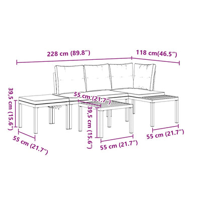 Garden Bench Set with Cushions 4 pcs Black Powder-coated Steel Payday Deals