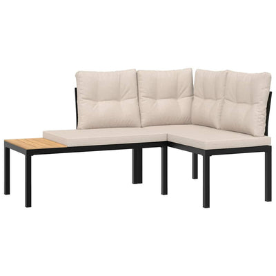 Garden Bench Set with Cushions 5 pcs Black Powder-coated Steel Payday Deals