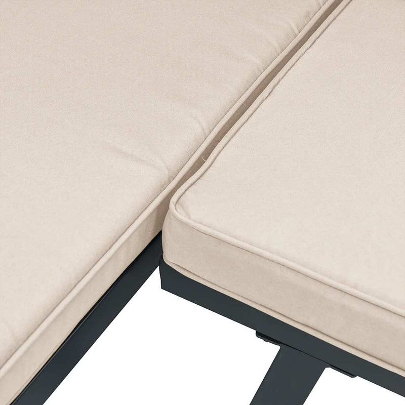 Garden Bench Set with Cushions 5 pcs Black Powder-coated Steel Payday Deals