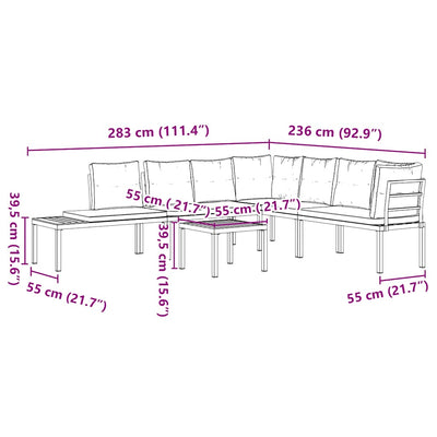 Garden Bench Set with Cushions 5 pcs Black Powder-coated Steel Payday Deals
