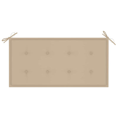 Garden Bench with Beige Cushion 112 cm Solid Teak Wood Payday Deals